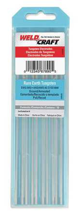 MILLER ELECTRIC WG116X7 7" TUNGSTEN ELECTRODE 1/16" DIA., PK10