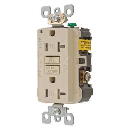 HUBBELL AFR20TRI RECEPTACLE IVORY 1.0 HP 3 WIRES 2 POLES