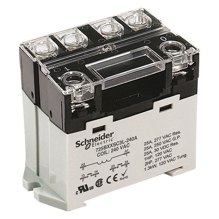 SCHNEIDER ELECTRIC 725BXXSC3ML-24D H8121 ENCLOSED POWER RELAY 6 PIN 24VDC D