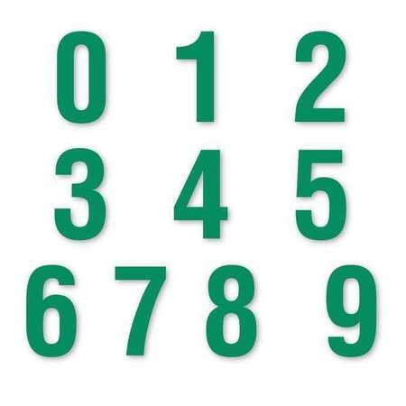 MAGNA VISUAL DCN-36 DIE CUT NUMBER MAGNETS,GREEN,3",PK108