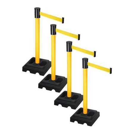 RETRACTA-BELT PSBA322PYW-YW BARRIER SYSTEMS POST YELLOW 15 FT BELT
