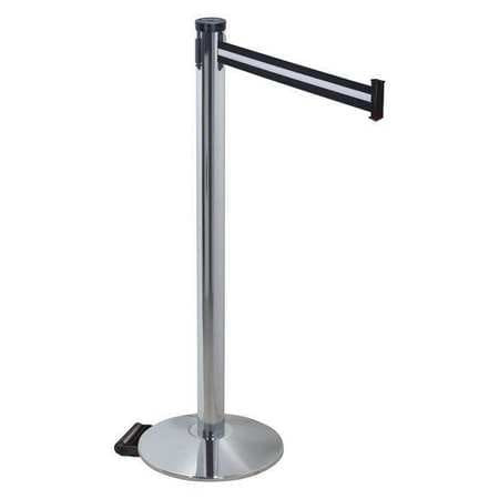 RETRACTA-BELT 304PAPC-BW BARRIER POST BLK/WHITE BELT 2 IN BELT W