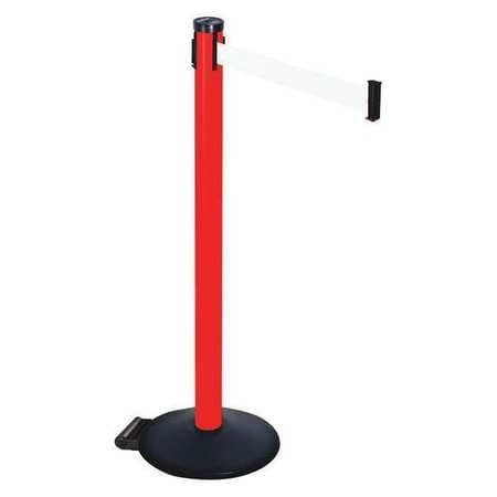 RETRACTA-BELT 305PRD-WH BARRIER POST PVC POST BLACK WHITE BELT
