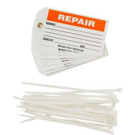 BRADY SPC ABSORBENTS 76141 TAG REPAIR,PK25
