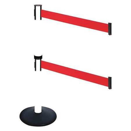 RETRACTA-BELT 331DPWH-RD BARRIER POST PVC POST BLK RED BELT 40INH