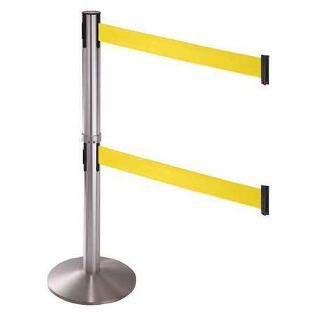 RETRACTA-BELT 330DSASS-YW BARRIER POST ALUMINUM POST YELLOW BELT