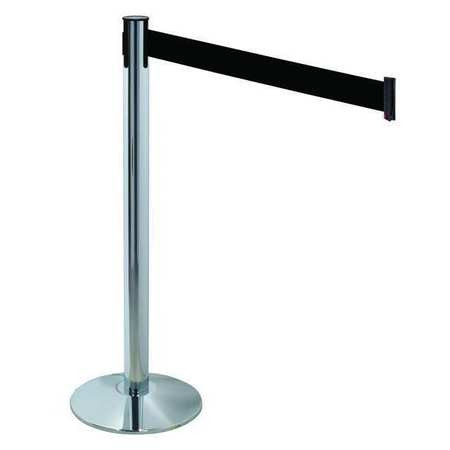 RETRACTA-BELT 330PAPC-BK BARRIER POST GRAY BLACK BELT 40 IN H