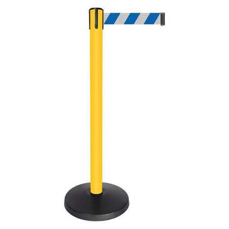 QUEUEWAY QPLUS-35-D1 BARRIER POST YLLW BLUE/WHT STRIPED BELT
