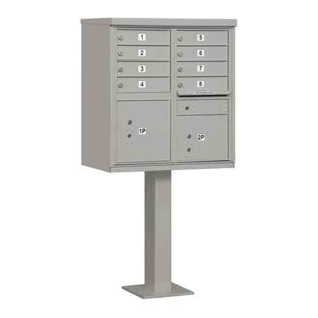 SALSBURY INDUSTRIES 3308GRY-U CLUSTER BOX UNIT,USPS,10 DOORS,62-3/4" H