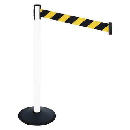 RETRACTA-BELT 331PWH-BYD BARRIER POST PVC POST BLACK/YELLOW BELT