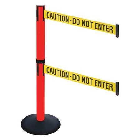 RETRACTA-BELT 331DPRD-CAU BARRIER POST PVC POST YLW/BLK TEXT 40INH
