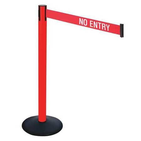 RETRACTA-BELT 331PRD-NE BARRIER POST 40IN. H RED/WHITE BELT TEXT