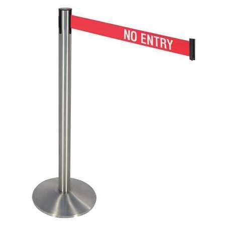 RETRACTA-BELT 330SS-NE BARRIER POST NO ENTRY CAST IRON 40 IN H