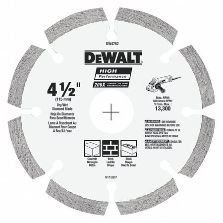 DEWALT TOOLS DW4782 4-1/2" HP SEGMENTED DIAMOND BLADE