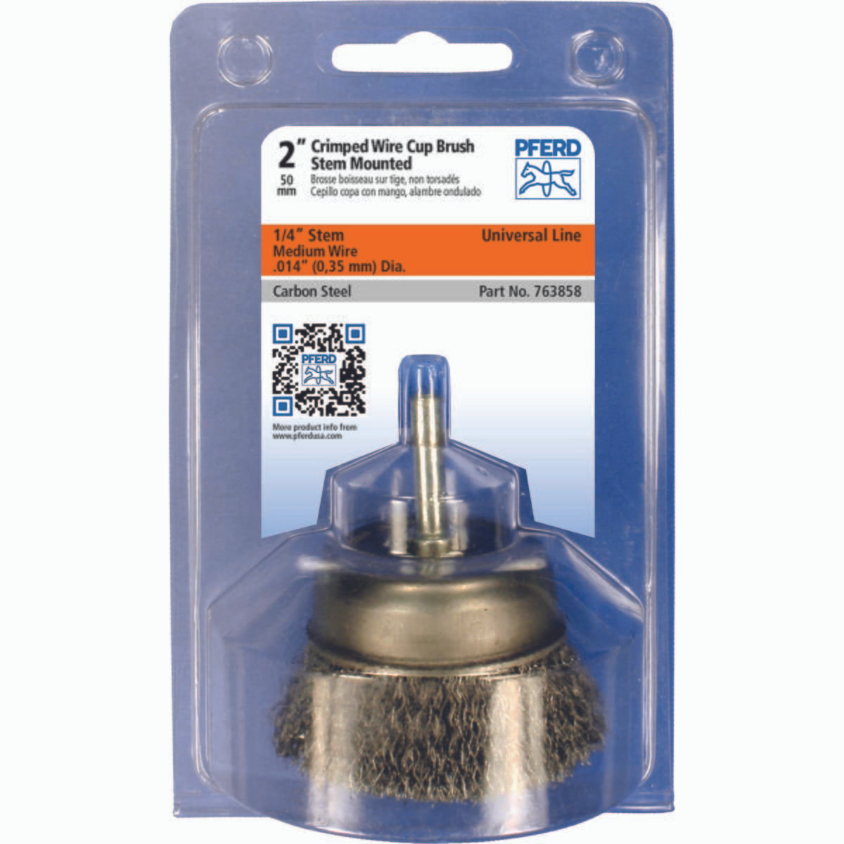 PFERD 763858 CRIMP,MTD CUP,.014CS WIRE,1/4" SHANK,2"