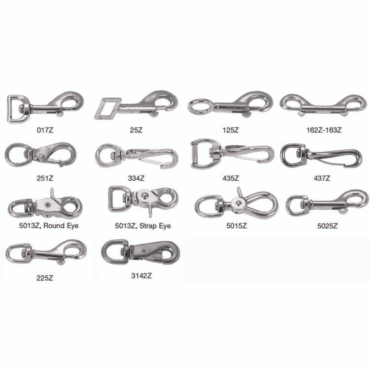 APEX TOOL GROUP T7615102 BOLT SNAP, RIGID, STRAP EYE, ZINC, #25Z,