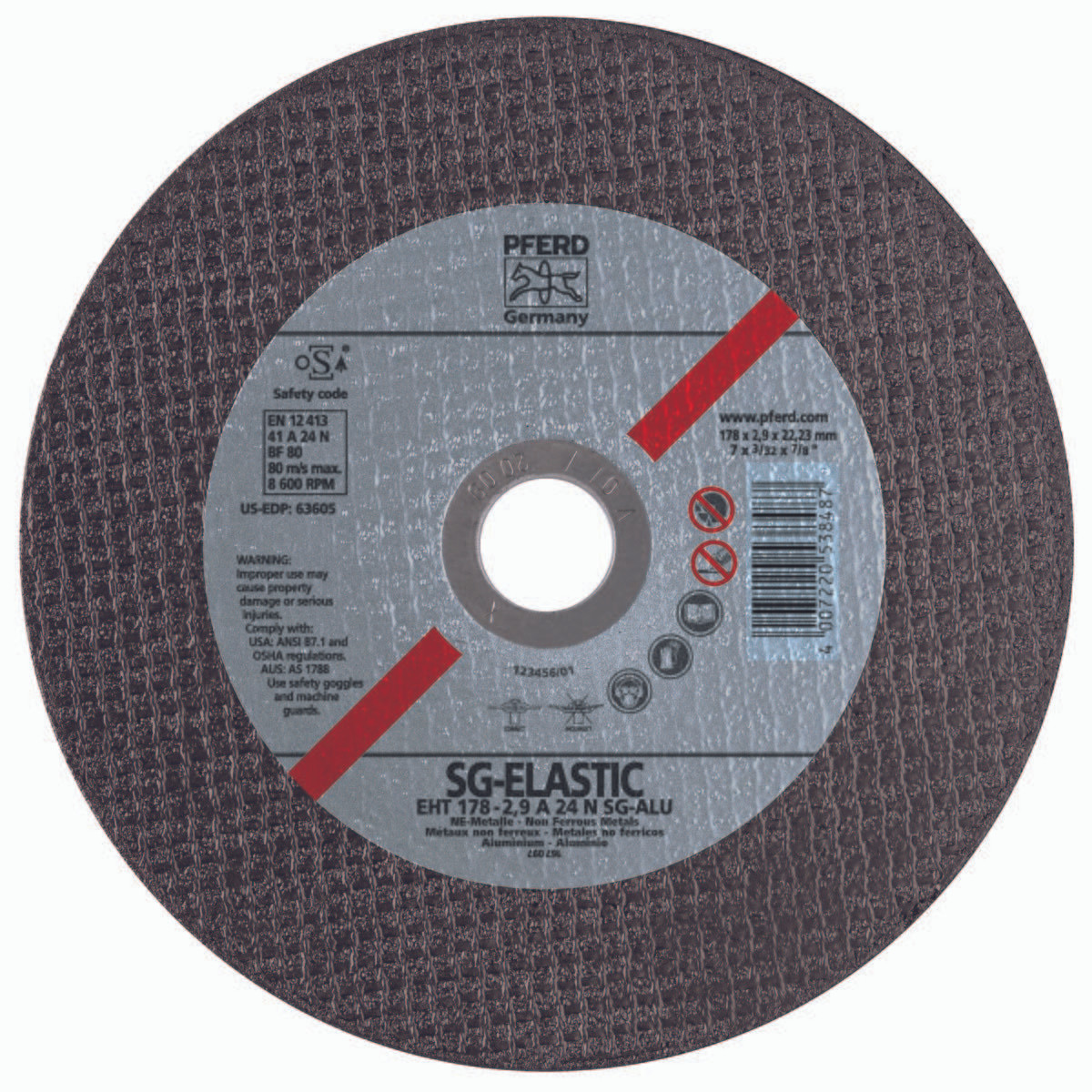 PFERD 63605 CUT-OFF WHEEL,ALUMINUM,T1,7"X1/8"