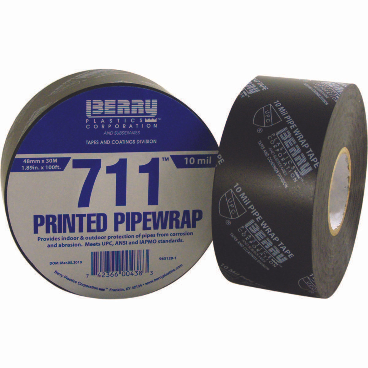 BERRY PLASTICS 1088365 711 BLK 48MM X 30M