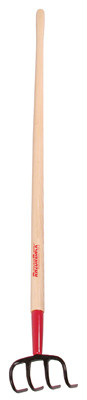 AMES TRUE TEMPER 68115 CULTIVATOR, 4-TINE, FORGED STEEL, WOOD H