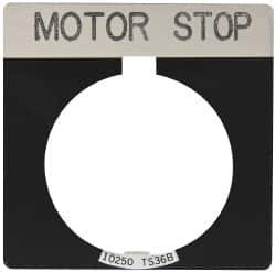 EATON CUTLER-HAMMER 10250TS82 SQUARE, LEGEND PLATE - MOTOR STOP