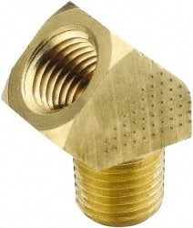 PARKER 2214P-8-8 45 EXTRUDED STREET ELBOW, BRASS, 1/2 IN