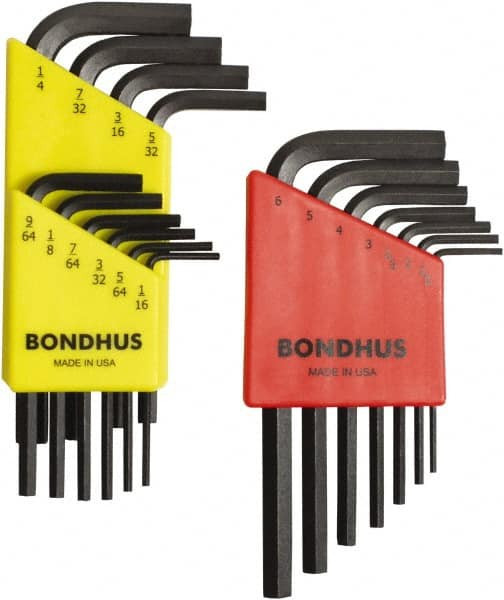 BONDHUS 22297 17 PIECE L-KEY HEX KEY SET