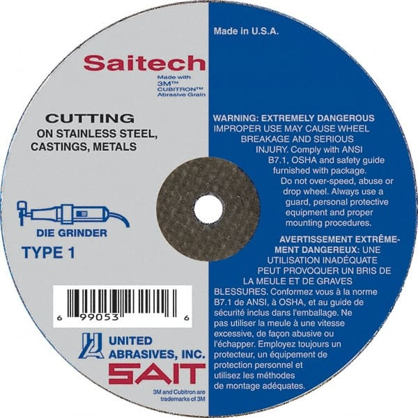 SAIT 23150 3 X 0.035, 3/8" HOLE ALUMINUM OXIDE CUTO