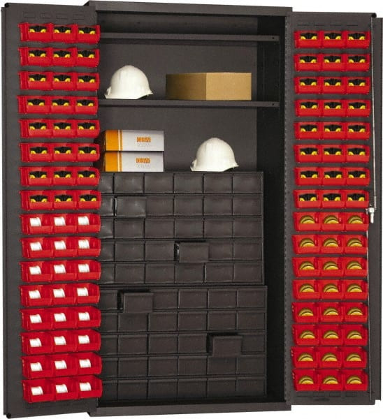 DURHAM MFG CO 3501DLP60DR2S17 2 SHELF 96 BIN STORAGE CABINET