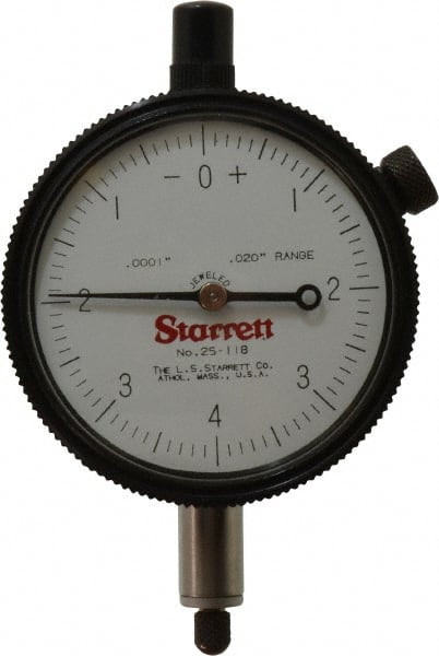 STARRETT 53226 0.02" RANGE, 0-4-0 DIAL READING, 0.0001"