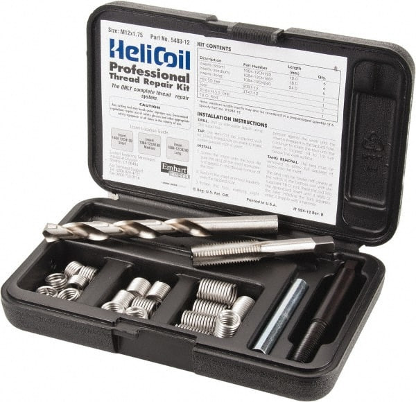 HELI-COIL 5403-12 THREAD REPAIR KIT,304 SS,M12X1.75,18 PCS