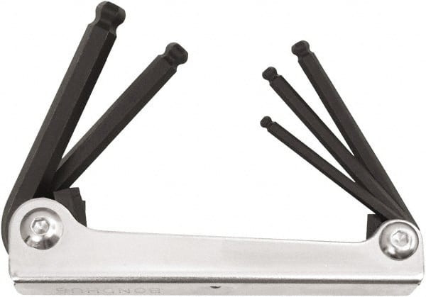BONDHUS 62896 5 PIECE FOLD-UP BALL END HEX KEY SET