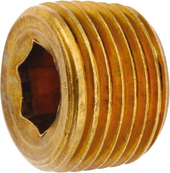 ANDERSON METAL CORP 756115-02 BRASS THREADED COUNTERSINK PLUG, LEAD-FR