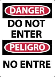 NMC ESD104RB DANGER - DO NOT ENTER, 14" LONG X 10" WI