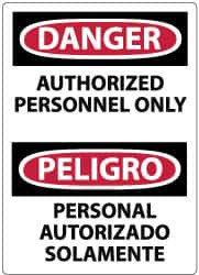 NMC ESD9PB DANGER - AUTHORIZED PERSONNEL ONLY, 14" 