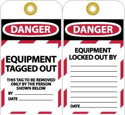 NMC LOTAG20 10 QTY 1 PACK 3" HIGH X 6" LONG, DANGER 