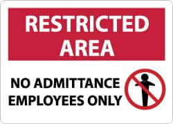 NMC RA16RB RESTRICTED AREA - NO ADMITTANCE - EMPLOY