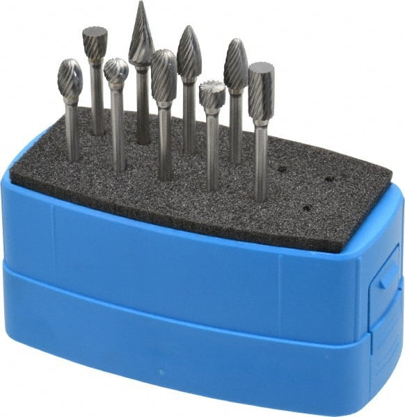 MADE IN USA SETM110PSC 9 PIECE, 1/8" SHANK BURR SET