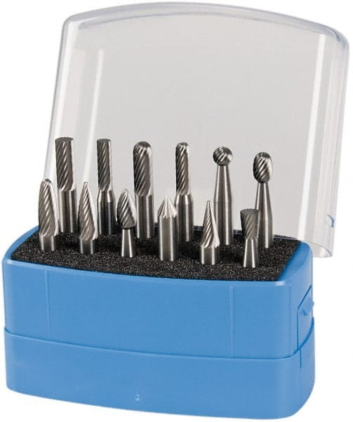 MADE IN USA SETM120PSC 12 PIECE, 1/4" SHANK BURR SET
