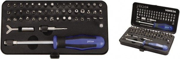 VEGA INDUSTRIES, INC. VSH53A 53 PIECE, 1/4" DRIVE SCREWDRIVER BIT SET