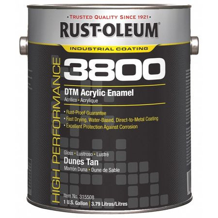 RUST-OLEUM 315508 COATING, 3800, 1 GAL, DUNES TAN, GLOSS, 