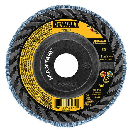DEWALT TOOLS DWA8351TR 4-1/2 X 7/8 40G T27 HP TRIM FLAP