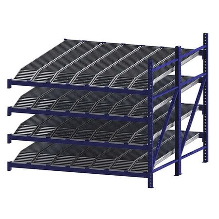 UNEX ROLLER RACK RR99K2R8X8-A GRAVITY RACK ADD-ON 84 H 96 W 96 D BLUE