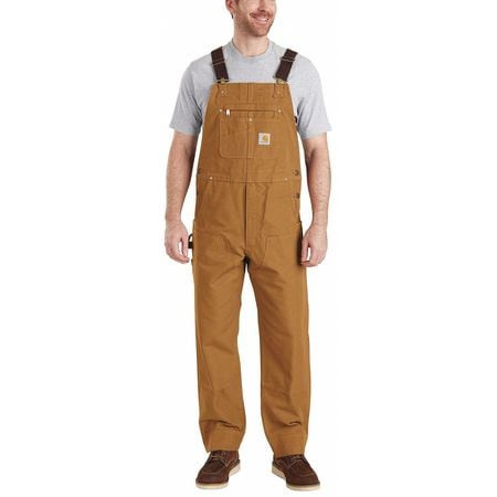 CARHARTT 102776-211-46x28 BIB OVERALLS 46 WAIST SZ 28 INSEAM BRN