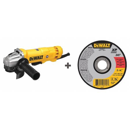 DEWALT TOOLS DWE402N/DWA8951F ANGLE GRINDER W/ (25) ABRASIVE WHEELS