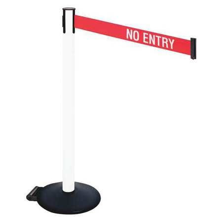 RETRACTA-BELT 335PWH-NE BARRIER POST PVC POST W/WHEELS NO ENTRY