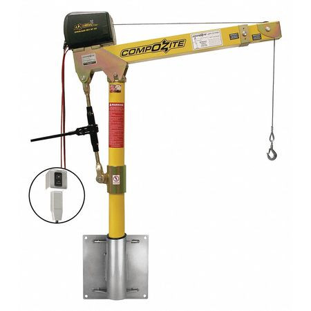 OZ LIFTING PRODUCTS OZ1200DAV-DCW-SP9 DAVIT CRANE KIT,1200 LB,22 TO 66IN REACH