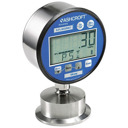 ASHCROFT 302132SD15LXBKBLCYLM60# PRESSURE GAUGE,3" DIAL SIZE,SILVER CASE