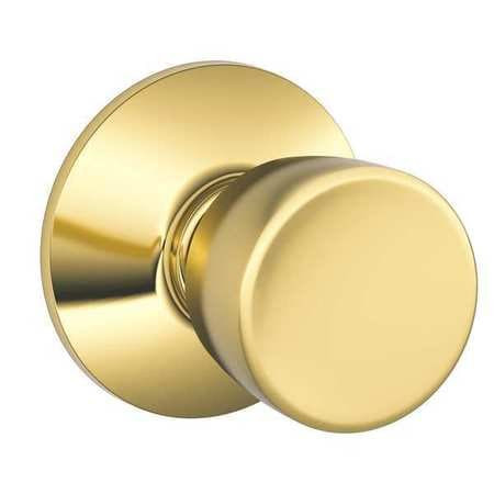 SCHLAGE F10 BEL 505 PASSAGE LATCH, BELL KNOB, LIFETIME BRASS