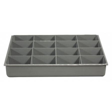 DURHAM MFG CO 229-95-16-IND DRAWER INSERT 16 COMPARTMENTS GRAY