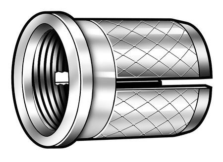 GRAINGER GLOBAL SOURCING 4KXN6 KNURLED PRESS INSERT 4-40 PK1000